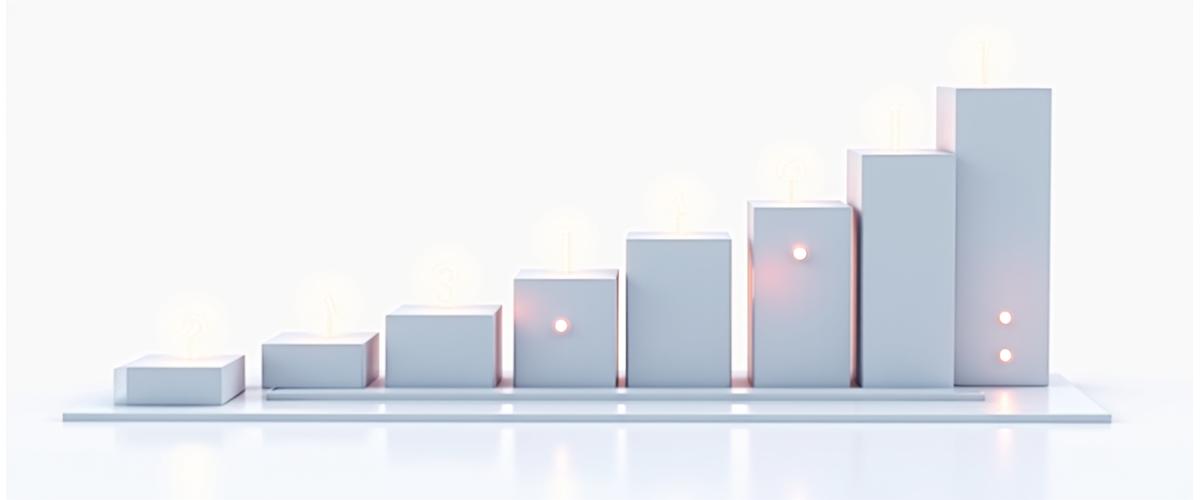 한울 건축사의 20년 역사 마일스톤을 시각적으로 나타낸 그래픽 이미지