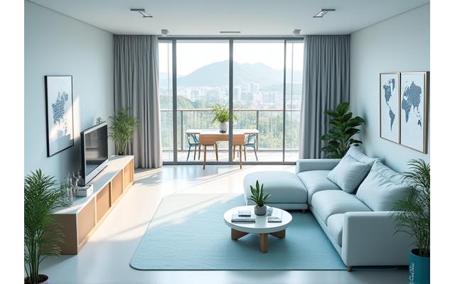 가족 구성원의 활동을 보여주는 주택 평면도와 라이프스타일 분석 차트