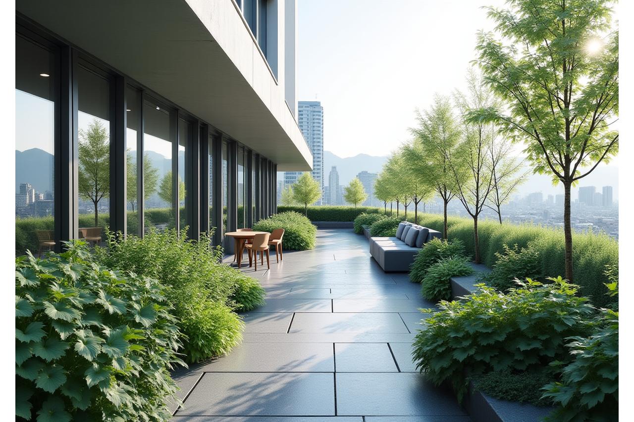 서울 도심 빌딩 옥상에 조성된 아름다운 정원