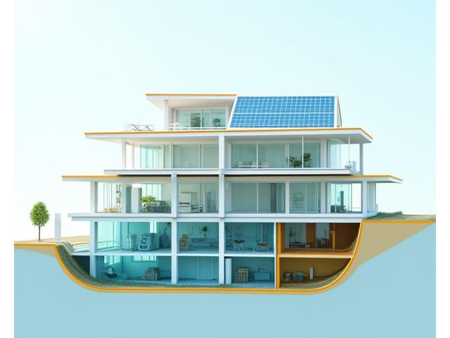 건물에 통합된 재생 에너지 시스템 다이어그램